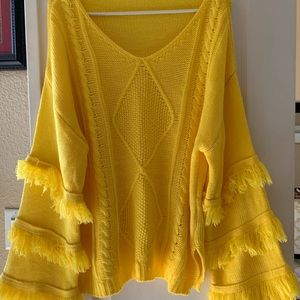 Yellow Sweater, with fun sleeves